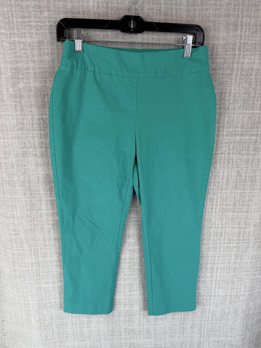 Chico's Pants Womens 0.5P Green Ankle Tapered Pull On Stretch 27.5 Inseam